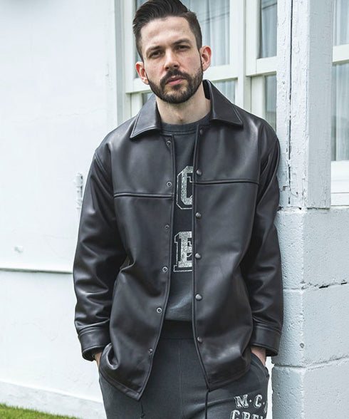 MR.OLIVE / SKOOKUM COLLABORATION / LAMB LEATHER COACH JACKET ミスターオリーブ/スクーカムコラボ / ラムレザーコーチジャケット